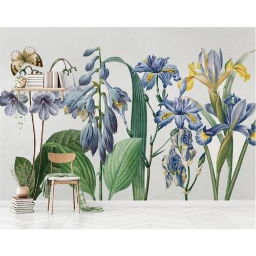 Customize mural wallpaper modern style nostalgia hand-drawn floral background papel de parede wall papers home decor beibehang