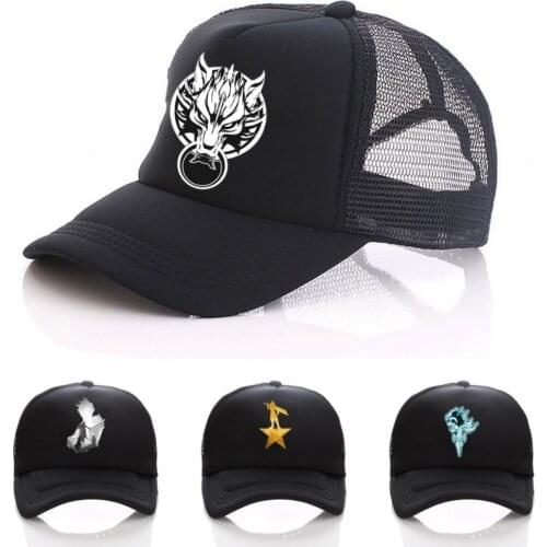 Game anime Final Fantasy hat women men Cap Messy Bun Snapback cap cosplay cartoon cap Summer Mesh hat