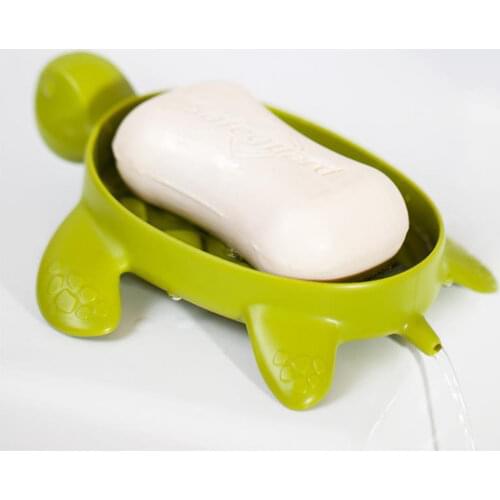 Cute Turtle Soap Box Draining Non-slip Soap Dish Bathroom Home Creative Cartoon Storage Sea Turtle Soap Holder