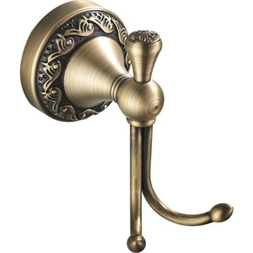 Kitchen and bathroom hooks carved European style base brass black antique clothes hook hardware bathroom coat hook