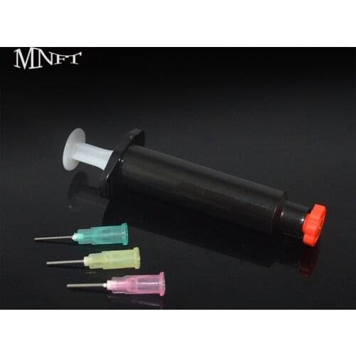 MNFT 2 Sets/Lot 5CC / ML UV Epoxy Cure Glue Dispenser Dropper 3 Needle Nozzles Kit Buzzer Bug Nymph Head Flies Making