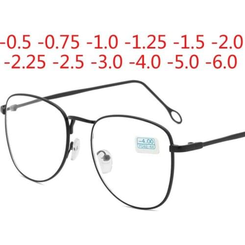 -1 -1.5 -2 -2.5 -3 -3.5 -4 To -6.0 Myopia Glasses Women Men Metal Frame Shortsighted Eyewear Made Prescription Spectacles