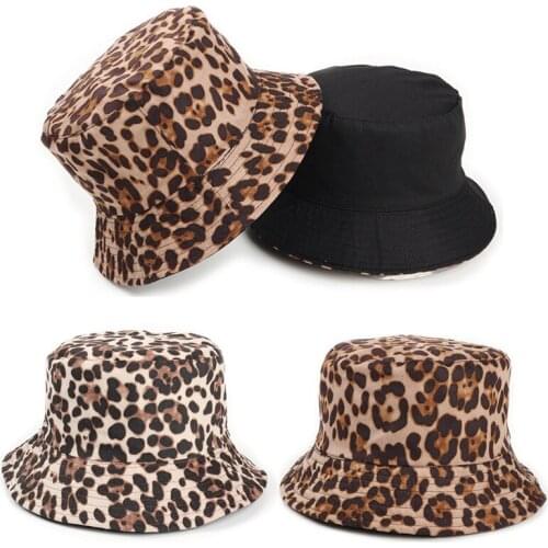 2020 Leopard print Two sides Bucket Hat Fisherman Hat outdoor travel hat Sun Cap Hats for men and Women 113