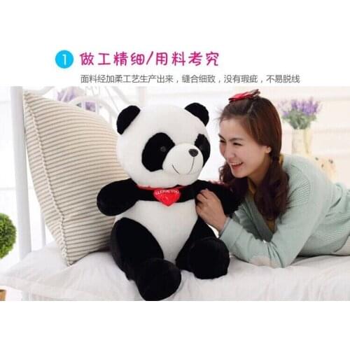 Middle plush panda toy new lovely red heart panda doll gift about 40cm 0366