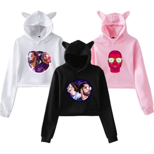 Cute Cartoon PNL Printed Hooded Casual Loose Sweatshirt Women Girls Hooded Street Style Regular Short Pullover