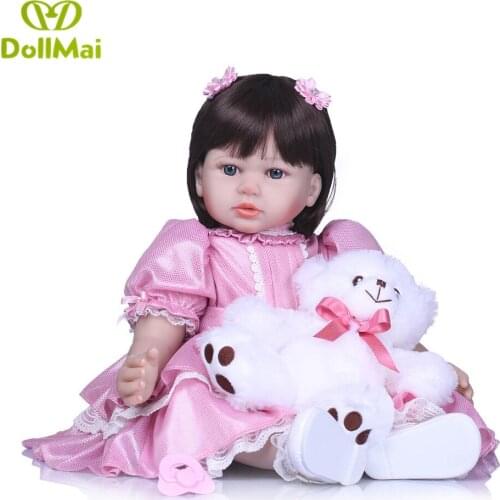Adorable doll princess toddler reborn 23"58cm vinyl silicone reborn baby dolls toys for children gift real alive baby dolls