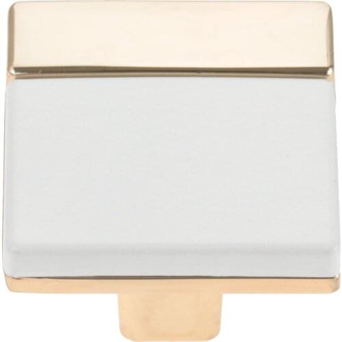 Single Hole Golden&White Contrast Color Knob Modern Fashion Drawer Knobs Simple Pull Zinc Alloy Drawer Knobs Furniture Handle