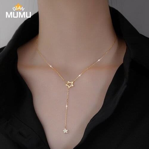 Silver Double layer Necklace Round Shiny Full Zircon Long pendant Necklaces Gift For Girl Fine Accessories Jewelry