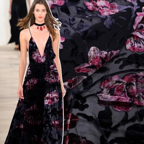 Silk Burnt-out Velvet Garment Fabric Mulberry Soft Drape Breathable Comfortable Scarf Sunscreen Clothing Beach Skirt Hanfu