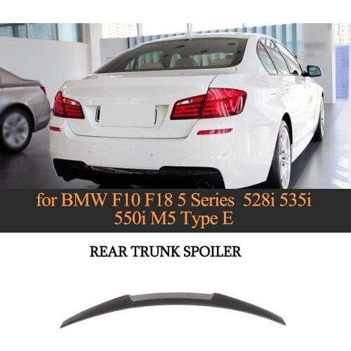 Carbon Fiber Rear Trunk Spoiler Wing Boot Lip Fit for BMW F10 F18 Base Sedan M Sport M5 520i 528i 530i 535i 550i 2011 - 2017