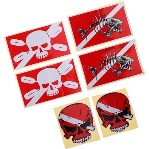 6pcs/Set Reflective Scuba Diving Flippers Decals Kayak Board Sticker Paster