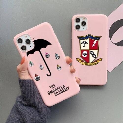 The Umbrella Academy Phone Case for iPhone 12 mini 11 Pro Max X XR XS 8 7 6s Plus Matte Candy Pink Silicone Cases