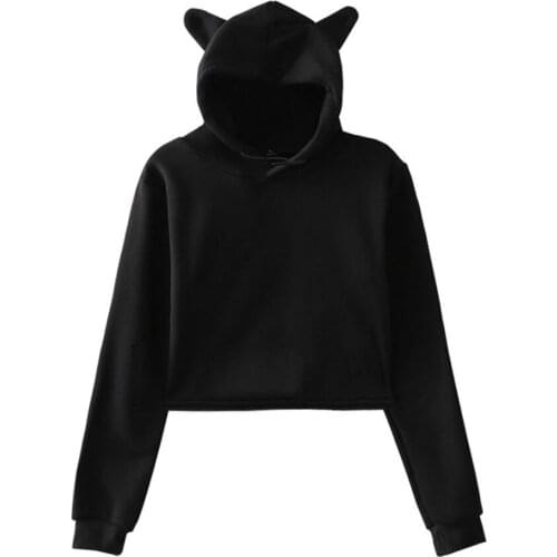 3D/2D girl/women Cat Cropped Crop Top Hoodies 2021 Customized Printing Service