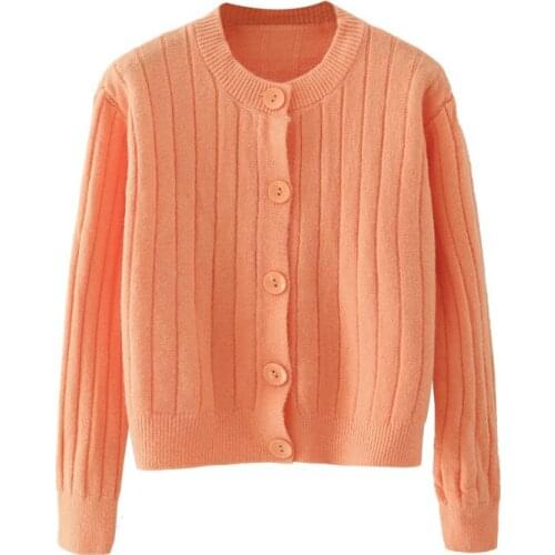 Sweet fashion multicolor solid color pothole design loose fit womens T-shirt cardigan