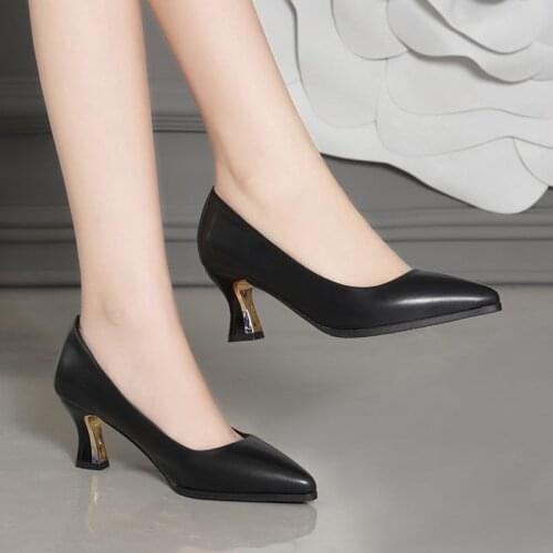 High heels womens 2021 fashion new minimalist fashion womens shoes thick with black professional work shoes shoes