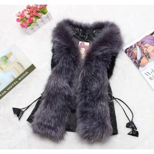 Women Faux Winter Vest Fashion Artifical Vests Woman Warm Fake Fox Fur Coats Female Ladies 10 YY1592