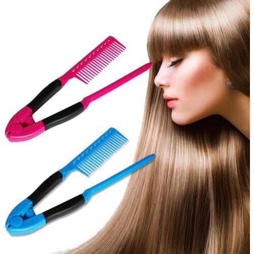 1pcs Fashion Hair Combs V Type Hair Straightener Comb DIY Salon Haircut Hairdressing Styling Tool Anti-static Combs Brush