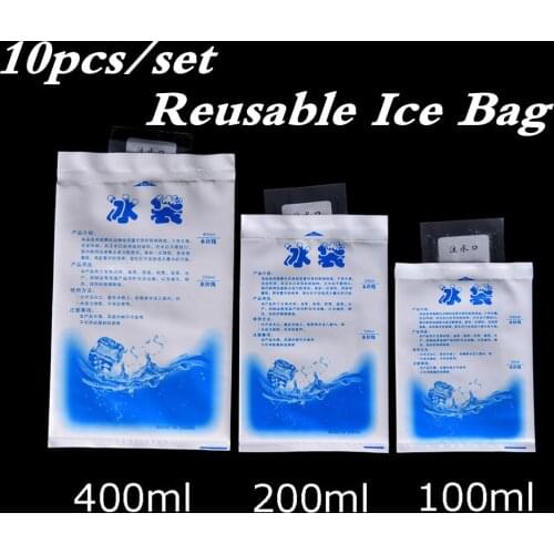 10pcs Reusable Gel Ice Bag Insulated Dry Cold Ice Pack For Massage Gel Cooler Bag For Food Fresh Ice Bag