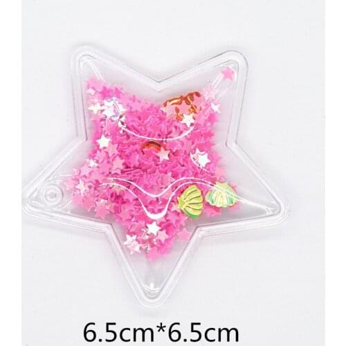 10PCS Transparent Plastic Bag With Colorful Sequins Stars For Hair Clips, DIY Craft Decoration Accessories Y19052401