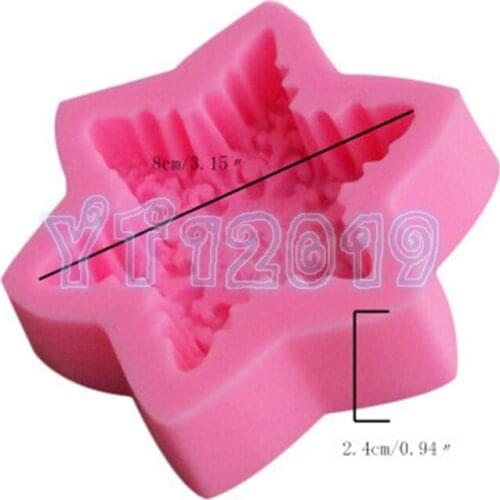 100pcs 3D Snowflake Star Silicone Chocolate Mould Soap Mold Candle Polymer Clay Molds Crafts DIY Forms Soap Base Tool