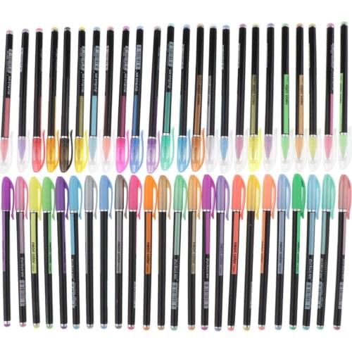 12/16/24/36/48pcs Glitter Gel Pens Colored Fine Tip Markers for Adult Coloring Books, Drawing, Journal, and Doodling