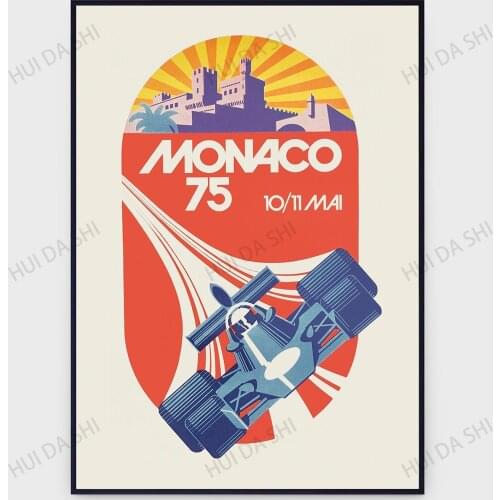 Monaco Grand Prix Formula 1 1975 Original Vintage Poster, DOWNLOAD, Racing Formula 1 Circuit Motor Racing Poster Art - Poster