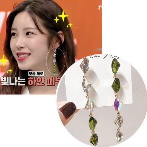 2021 fashion new green fruit green colorful Earrings Korean style elegant long high quality Earrings