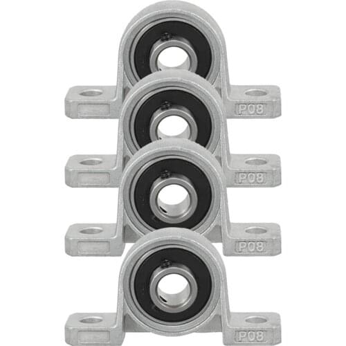 4Pcs KP08 Pillow Block Mounted Ball Bearing (Diameter 8mm Bore) Zinc Alloy Pillow Block Bearing