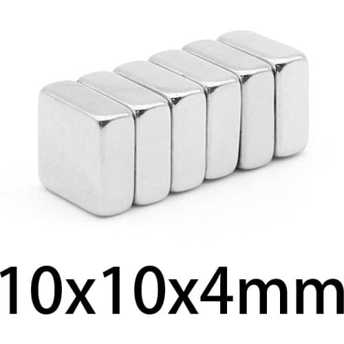 5/10/20/50/100/150PCS 10x10x4 Square Powerful Strong Magnetic Magnets 10x10x4mm Block Rare Earth Neodymium Magnet N35 10*10*4