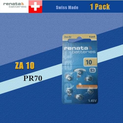 1packs (6batterys)XRenata Maratone Plus Size ZA10 PR70 Zinc Air 1.45V Hearing aid battery