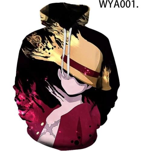 Anime One Piece Hoodies 3D Print Pullover Sweatshirt Monkey D Luffy Ace Sabo Shanks Law Battle Tracksuit Outfit Casual Outerwear