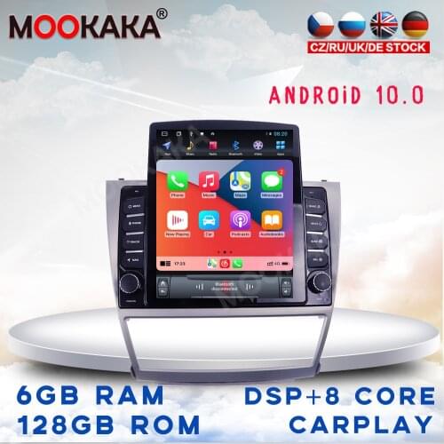 For Toyota Camry 2006-2012 Car Multimedia Stereo Tesla Screen Android 10 Player Carplay GPS Navigation Head Unit DVD