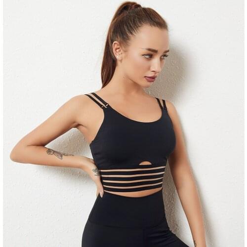 Hollow Mesh Sports Bra for Fitness Yoga Wear Women Workout Top Sportswear Backless Womens Gym Underwear Running Active Bra
