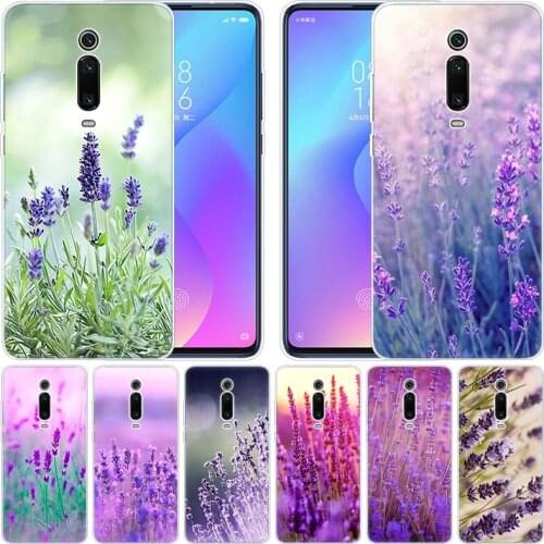 Luxury Silicone Case lavender Purple flowers for Xiaomi Pocophone F1 Mi 9T Pro CC9 CC9E 9 9SE 8 A3 A2 Lite A1 5X 6X Mix3 Play