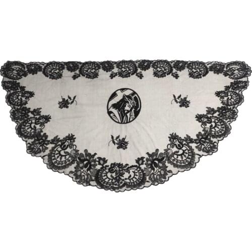 Black Embroidery Lace Mantilla for Women Church Catholic Veil