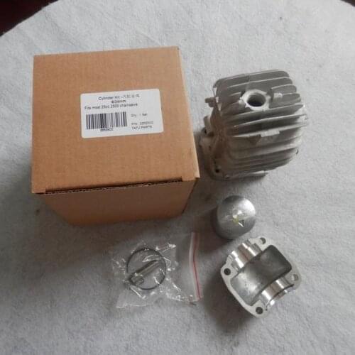 CYLINDER W/ KOBLEN ASY 34MM FITS MOST 2500 CHAINSAW FREE SHIPPING ZYLINDER PISTON KIT 25CC CHAIN SAW PARTS