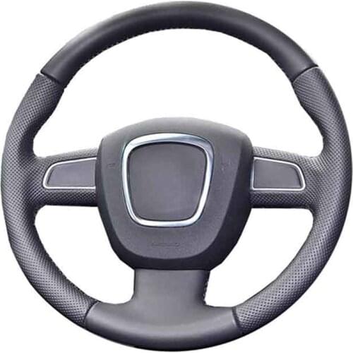 Car Steering Wheel Cover For A3(8P) A4(B8) A5 A8 A8L Q7 RS4 S4 S5 S6 S8 Seat Exeo Customize Steering Wrap Microfiber Leather