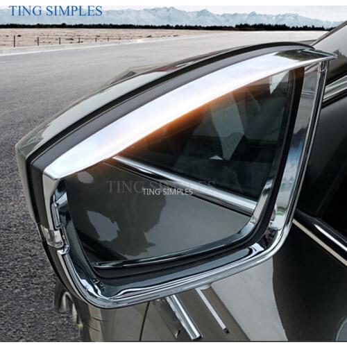 Cover sticker For Skoda KAROQ 2017 18 19 20 Car Styling 2PCS ABS Chrome Car Exterior Rearview mirror rain eyebrow Cover sticker