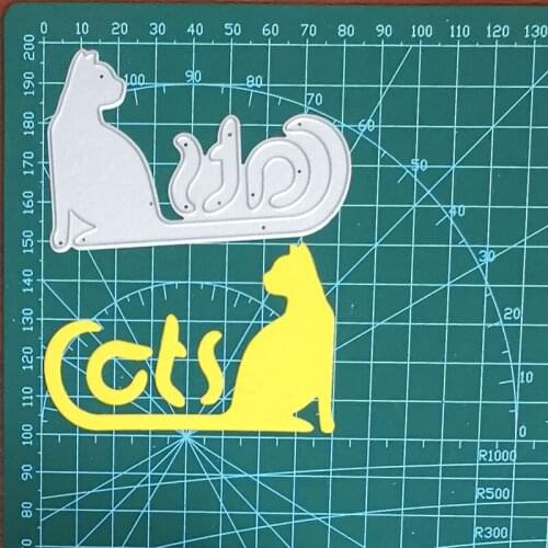 Metal Cutting Dies Cats Letters Craft Knife Blade Punch Die Stencils for Scrapbook Paper Card Making Die Template 2021 new