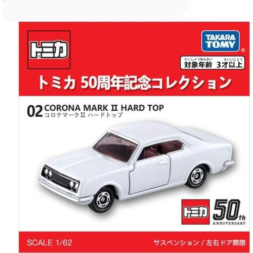 Takara Tomy Tomica Alloy Car Model Diecast 50th Anniversary Edition No. 02 Toyota Collection Ornaments Gifts Toys for Boys