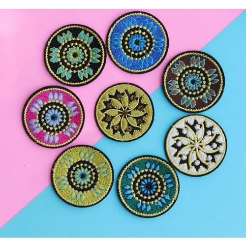 Fashion Yoga Lotus Patch Iron On Patches wholesale For Clothes Motif Garment Patch Sticker On Clothes Embroidered Patches