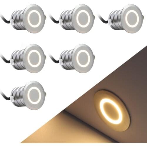 Wall lamp 1W Recessed Led Stair Light Waterproof IP67 Round Step Wall Lamp 1W LED Staircase Corner Pathway Lamps DC12-24V