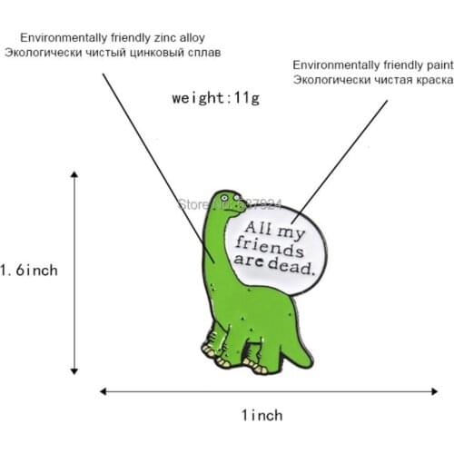 New 20Pcs Dinosaur Alloy Brooch Lapel Pin Action Figure Toy