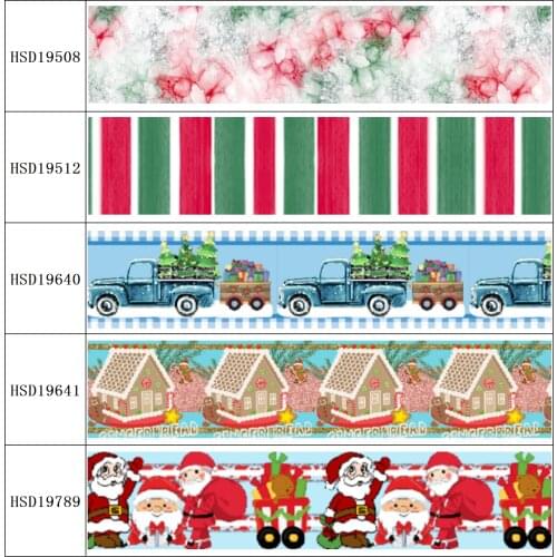 22MM 25MM 38MM 50MM 75mm Printed Pattern Christmas on Grosgrain Ribbon for diy ribbon