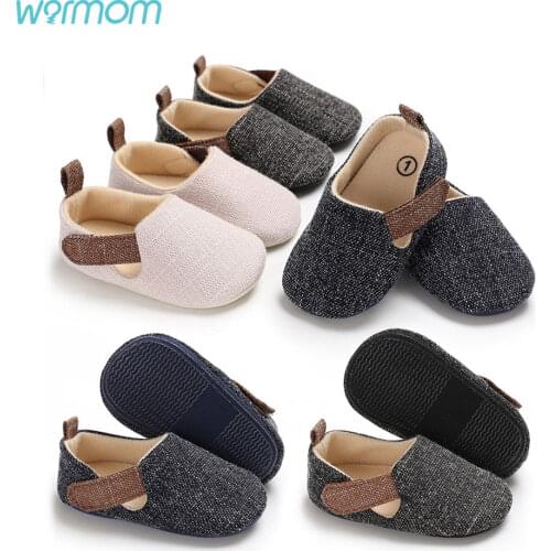 Warmom Baby Boy Shoes Infant Soft First Walkers Toddler Kids Nonslip Indoor Outdoor Shoes Spring Autumn Cotton Fabric Prewalkers