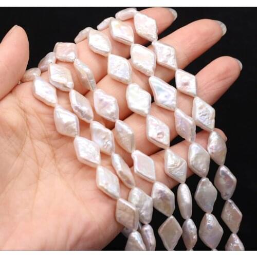 Charm Freshwater Pearl Beads Good Quality Natural White Rhombus Pearls for Jewelry Making DIY Elegant Necklace Earring Accessory
