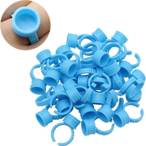 Disposable Blue 100pcs Plastic Tattoo Ink Ring for Eyebrow Permanent Makeup Tattoo Ink Holder Tattoo accessory tattoo supply