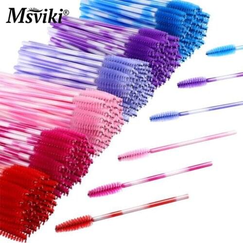 Wholesale Mink Eyelash Extension Disposable Eyebrow Brush Comb Mascara Applicator Comb Wand Lash Brushes Makeup Tools For Women