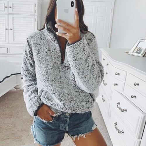 Autumn Winter Women Sweatshirt Fashion New Long Sleeve Sweatshirts Soft Warm Casual Shaggy Pullover Tops Fuzzy Hoodies