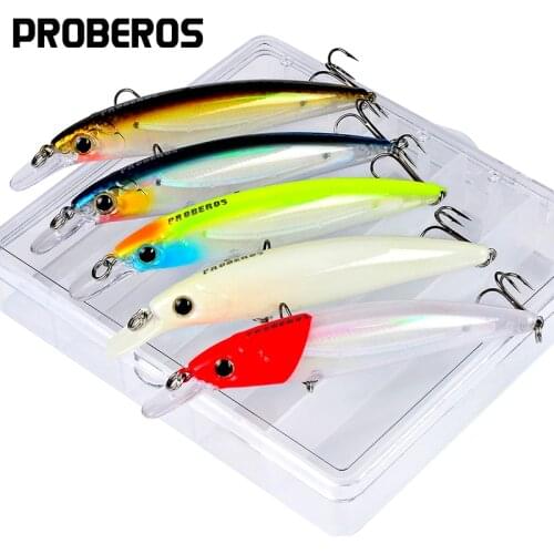PROBEROS 5Pcs/lot Minnow Fishing Lures VIB Fishing Bait 11cm 13cm Artificial Hard Baits Fishing Tackle